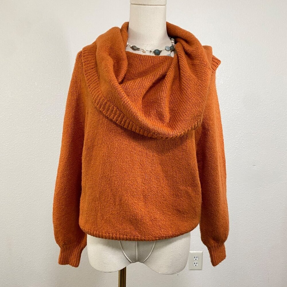 Anthropologie Women’s XS Sweater Draped Cowl Neck Pull Over Long Sleeve - Picture 5 of 16